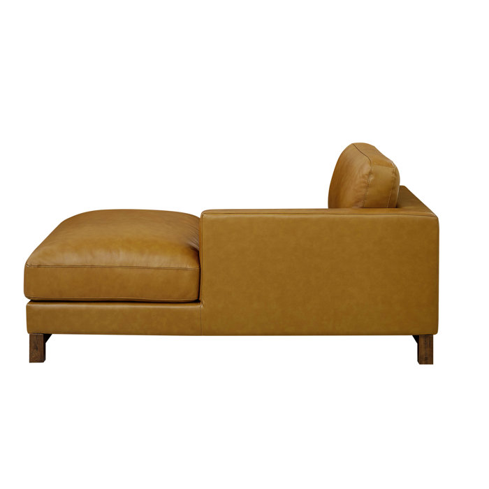 Latitude Run® Juba Upholstered Leather Chaise Lounge & Reviews Wayfair